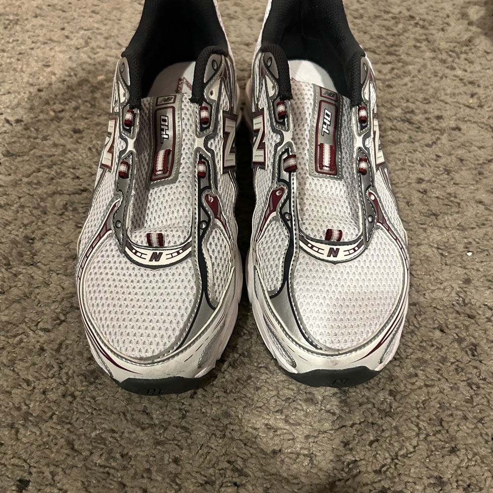 New Balance White and Red Athletic Shoes